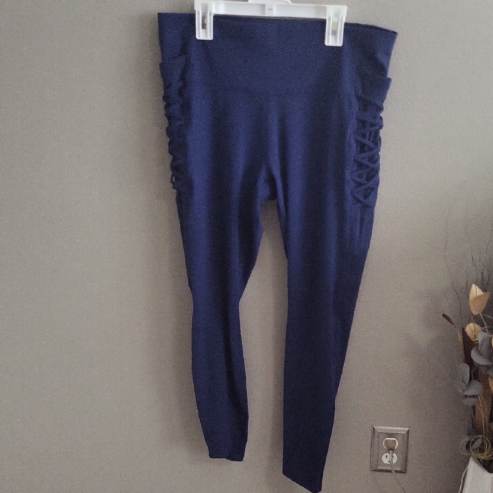 all in motion Navy High-Waist Crisscross Side Leggings